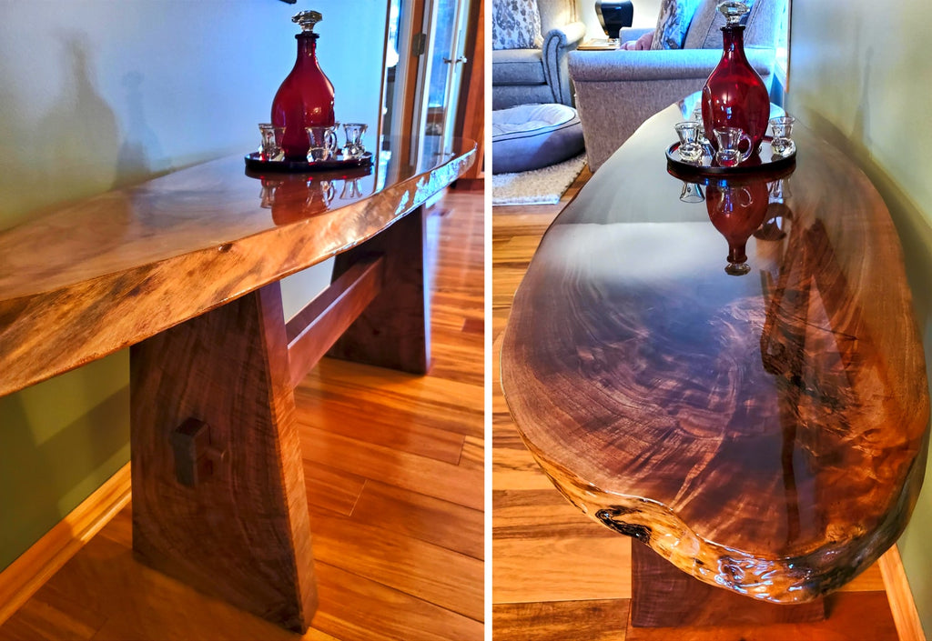 Epoxy Tables - Clear Epoxy Resin Table Top - Live Edge Table by